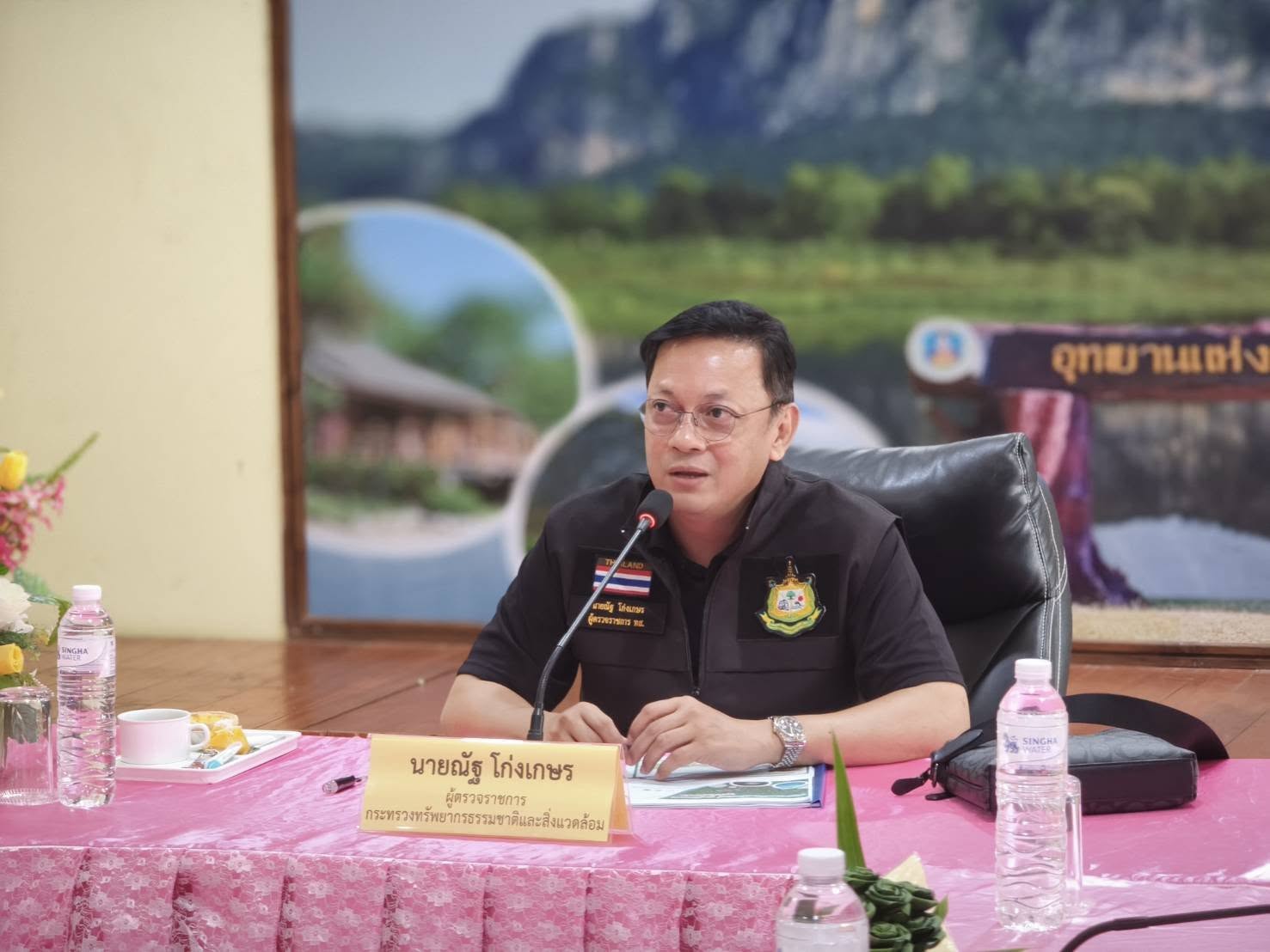 ผู้ตรวจราชการกระทรวงทรัพยากรธรรมชาติและสิ่งแวดล้อม ลงพื้นที่ตรวจราชการ ติดตามสถานการณ์ช้างป่า ในพื้นที่อุทยานแห่งชาติภูผาม่าน จังหวัดขอนแก่น